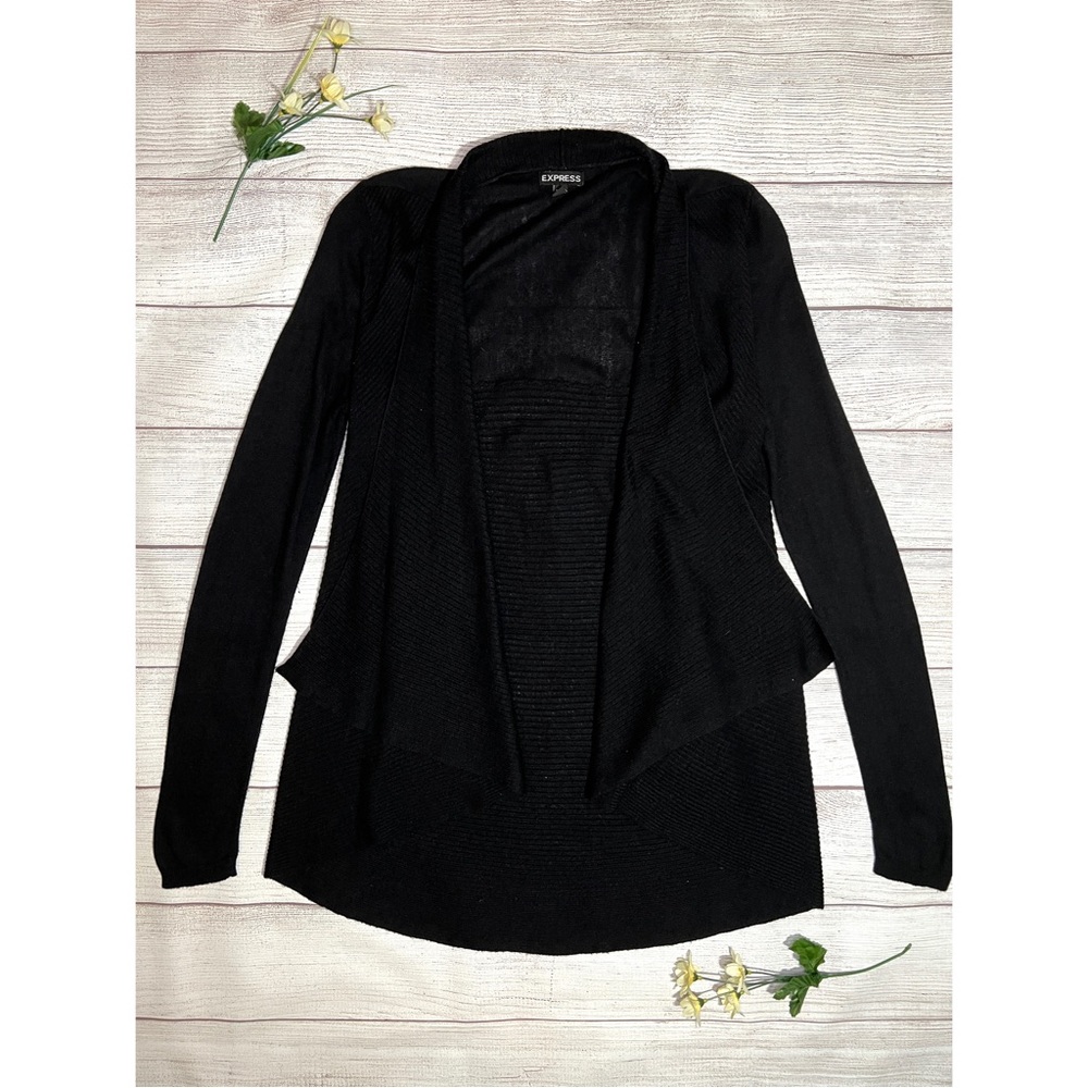 Express Soft Ribbed Open Front Flyaway Cardigan I… - image 8